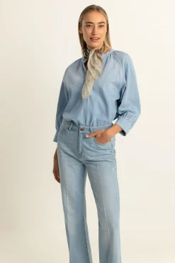 Expresso Blouses^Blouse LIGHT BLUE DENIM