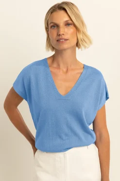 Expresso Tops^Top MIDDEN BLAUW